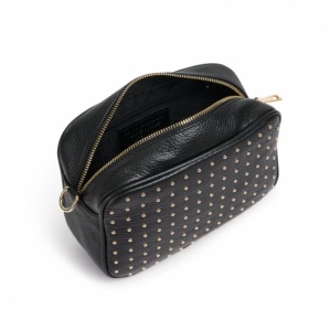 Studded Leather Bag - Black & Gold